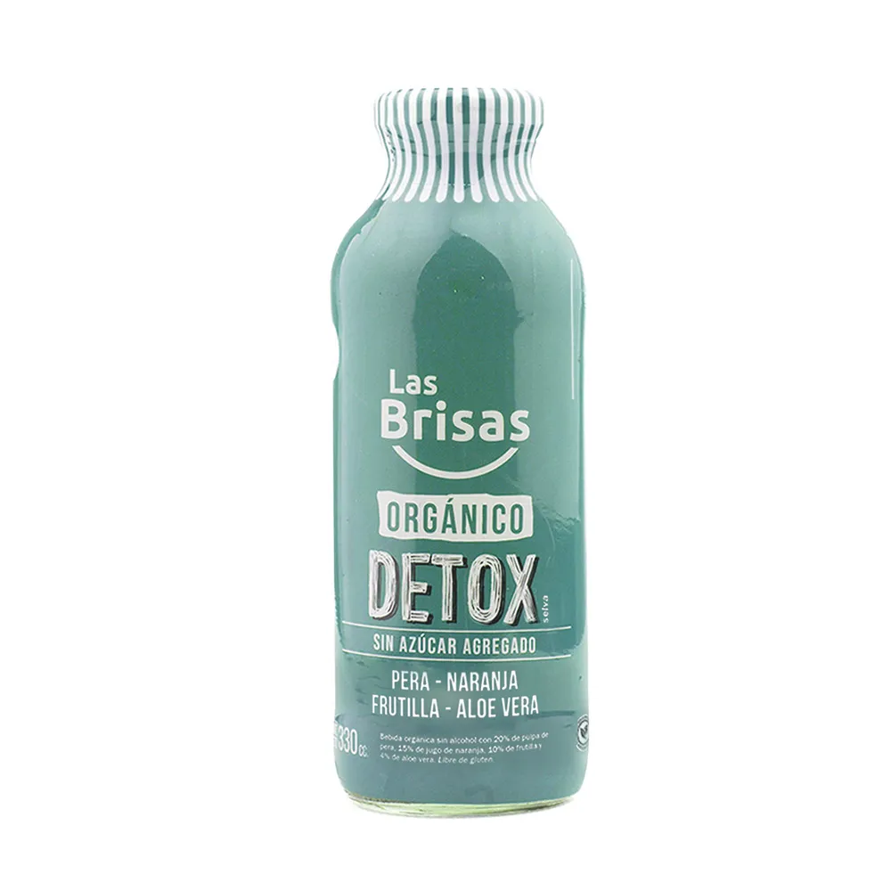 Las Brisas - Jugo Orgánico Detox Pera, Naranja, Frutilla y Aloe Vera 330 ml 