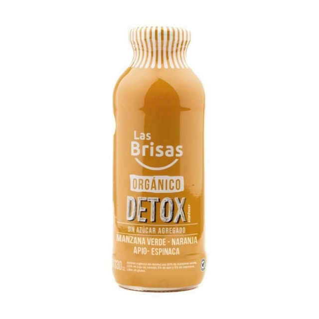 Las Brisas - Jugo Orgánico Detox Manzana Verde, Naranja, Apio y Espinaca 330 ml 