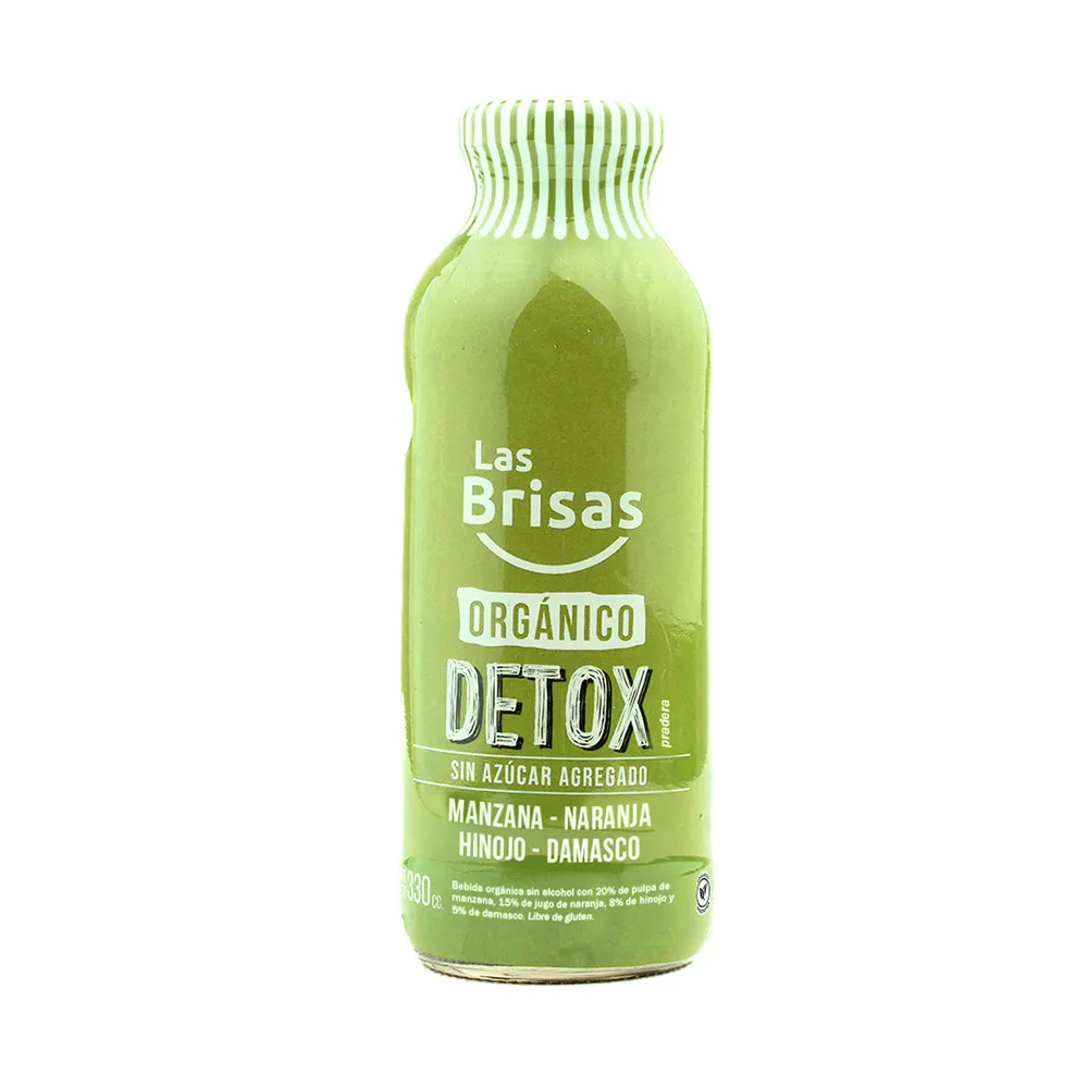 Las Brisas - Jugo Orgánico Detox Manzana, Naranja, Hinojo y Damasco 330 ml 