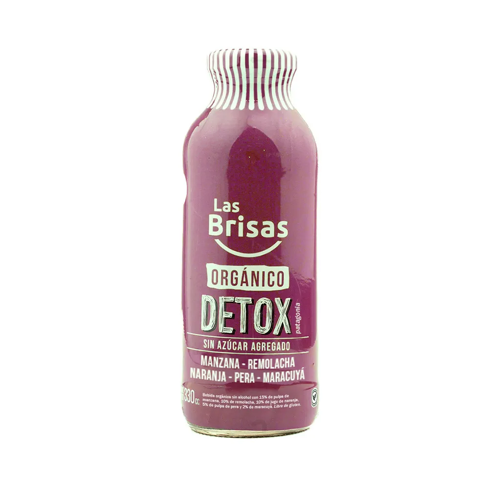 Las Brisas - Jugo Orgánico Detox Manzana, Remolacha, Naranja, Pera y Maracuyá 330 ml 