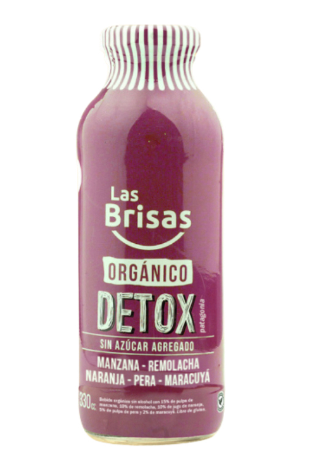 Las Brisas - Jugo Orgánico Detox Manzana, Remolacha, Naranja, Pera y Maracuyá 330 ml 