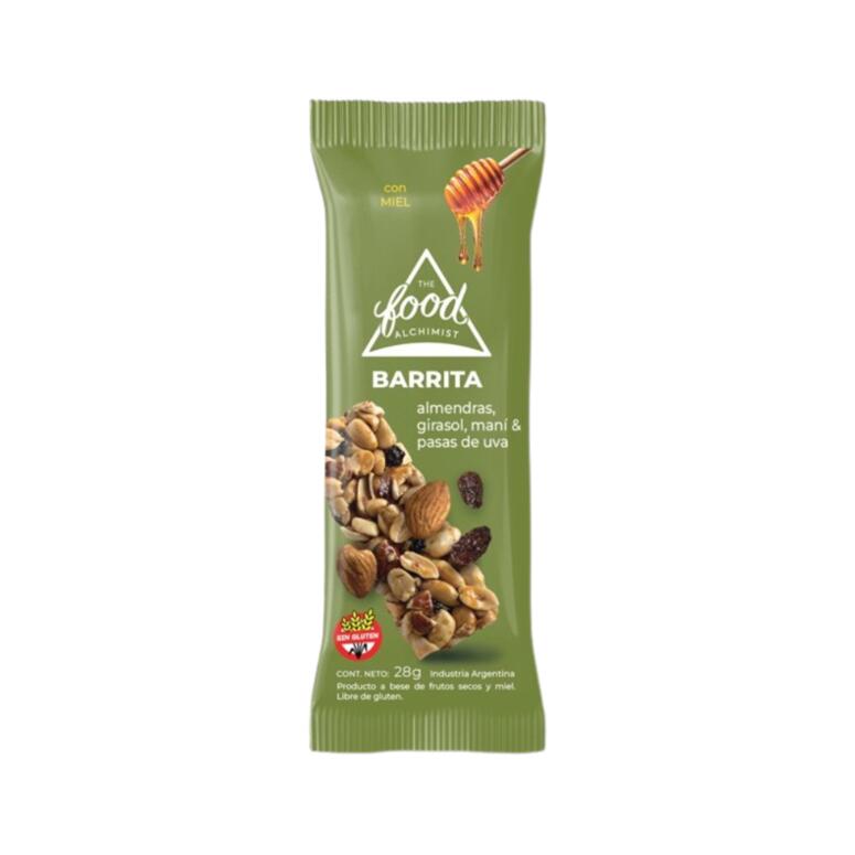 The food alchimist - Barritas de almendras, girasol, maní y pasas (12 barritas)