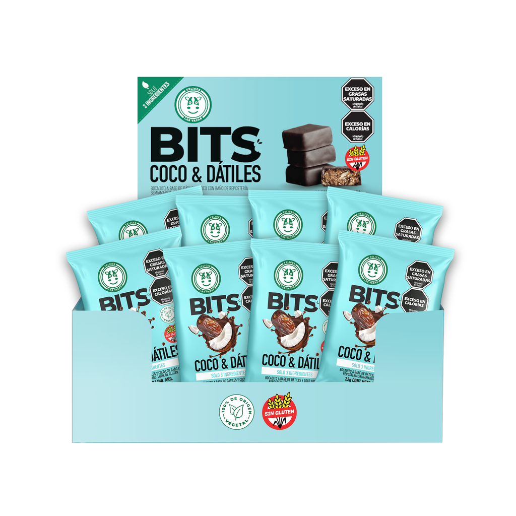 Felices Las Vacas - Bits coco y datiles ( display de 8 unidades de 22gr c/u)