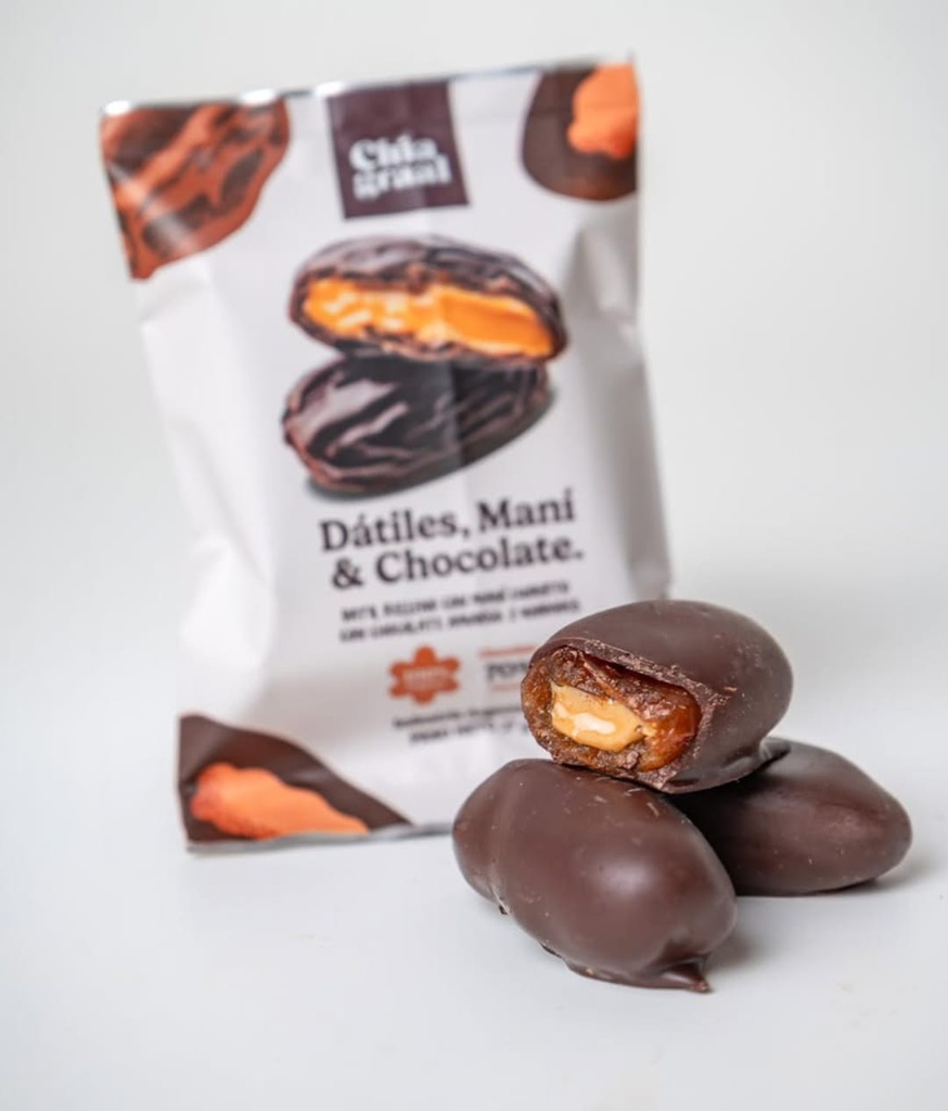 Chiagraal - Datil relleno con maní, cubierto con Chocolate Amargo (27gr)