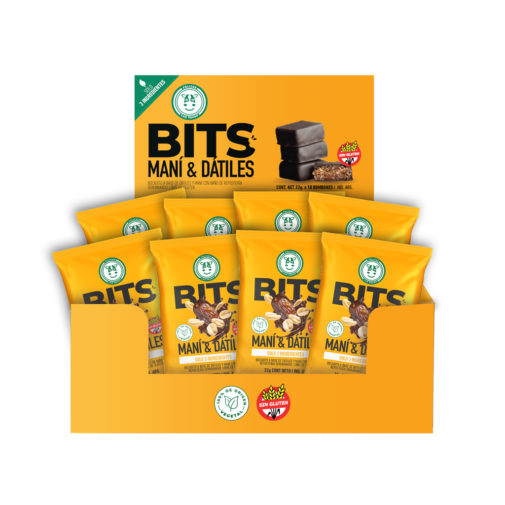 Felices Las Vacas - Bits maní y datiles (display de 12 unidades de 22gr c/u)