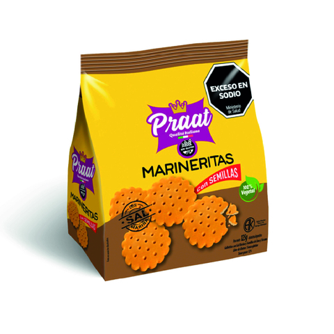  Praat - Marineritas clásicas con semillas y sal marina x 125 gr   