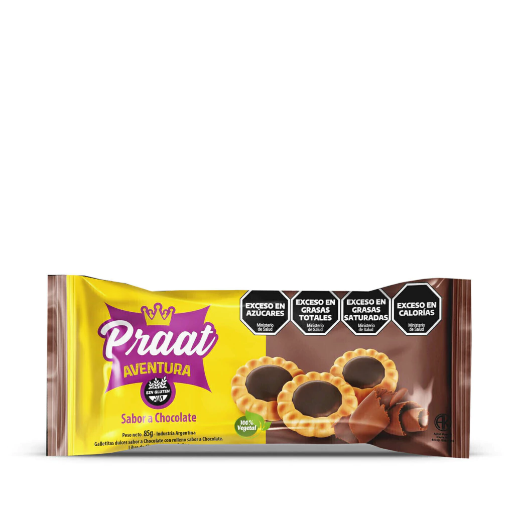  Praat - Galletitas dulces Aventura de vainilla con mousse de chocolate x 85 gr