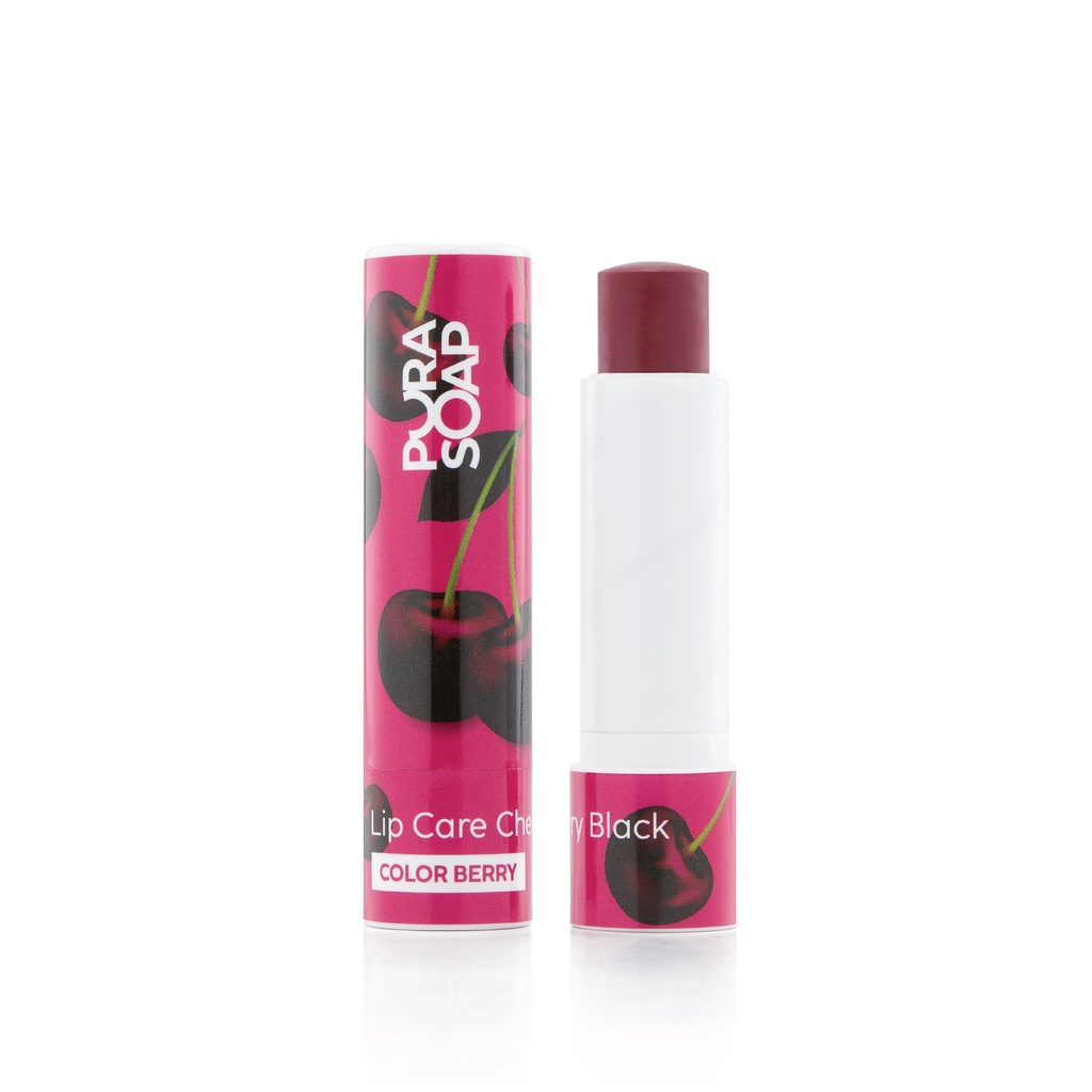 Pura Soap - Bálsamo labial con color Cherry Black - Berry (4gr) 
