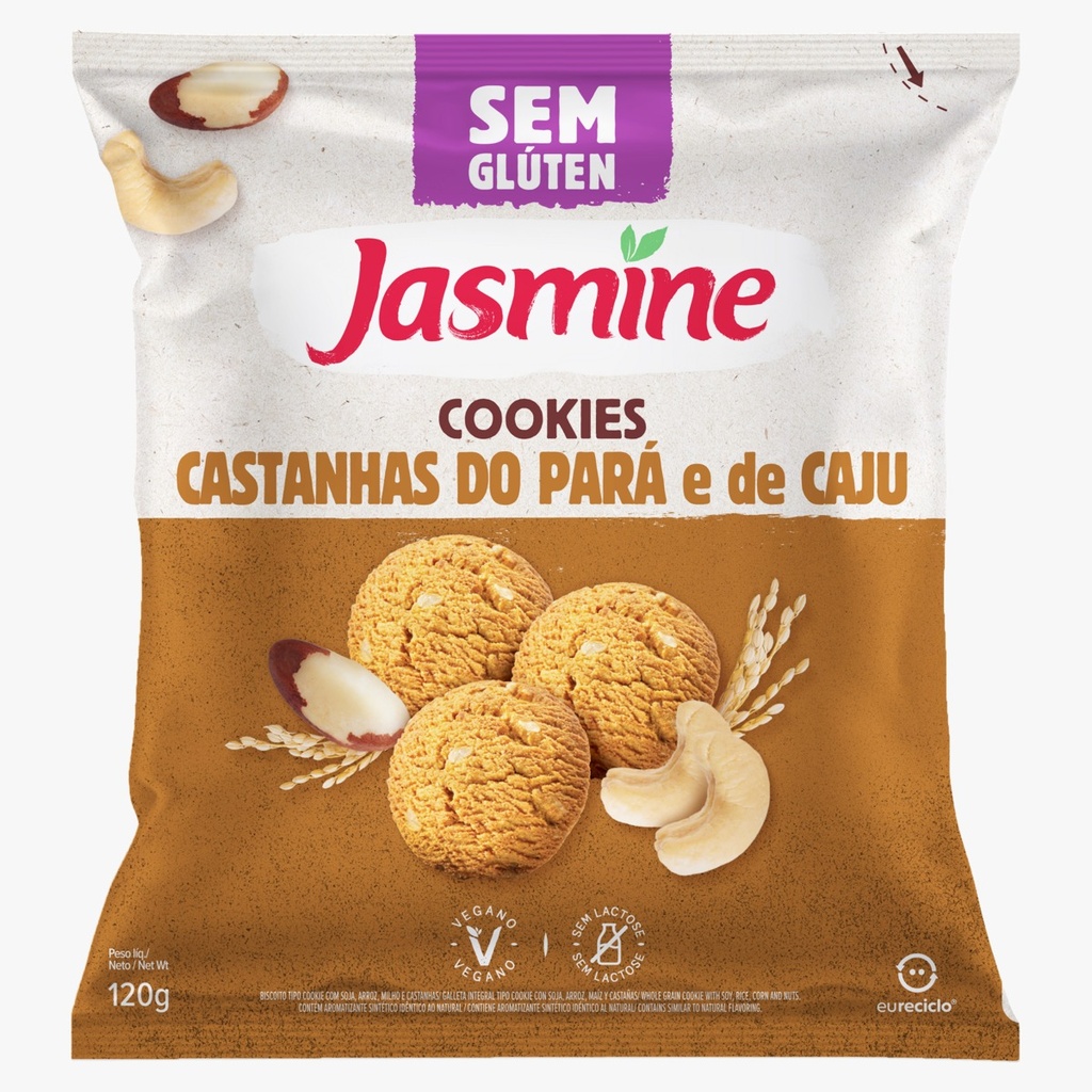 Jasmine - Cookies sin gluten de nuez de brasil y castaña de cajú x 120 gr 