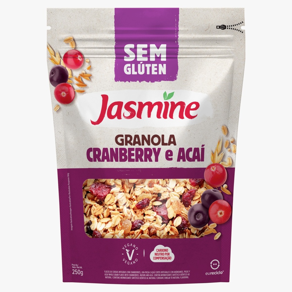 Jasmine Granola sin glúten de cranberrries y acai X 250 grs