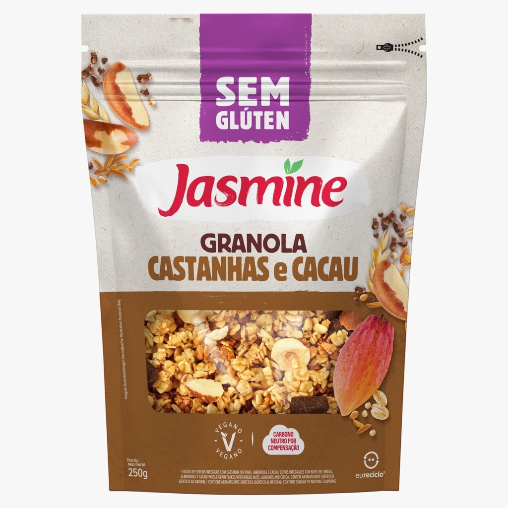 Jasmine Granola sin glúten de castañas y cacao X 250 grs 