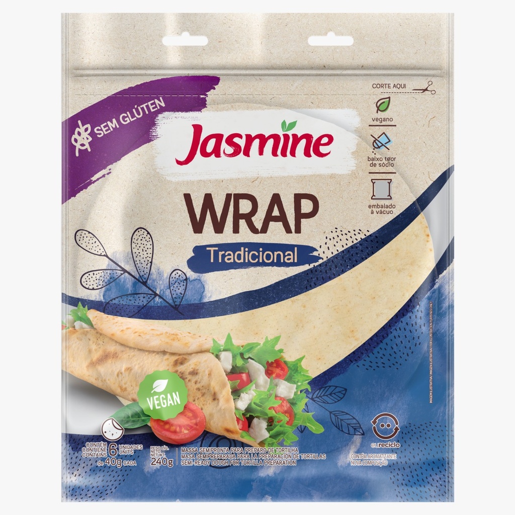 Jasmine Wrap tortillas sin glúten tradicional x 240 grs  (6 unidades) 