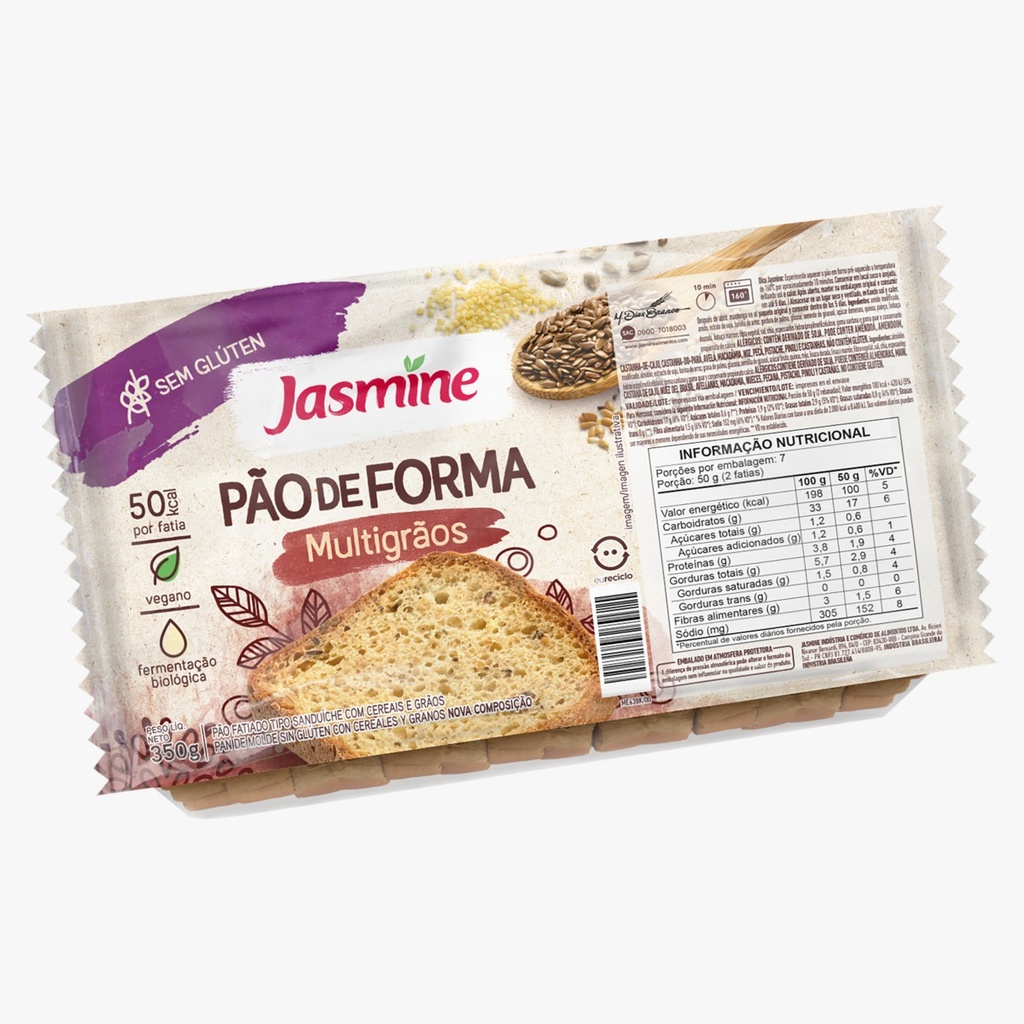  Jasmine Pan sin glúten multigranos x 350 gr 