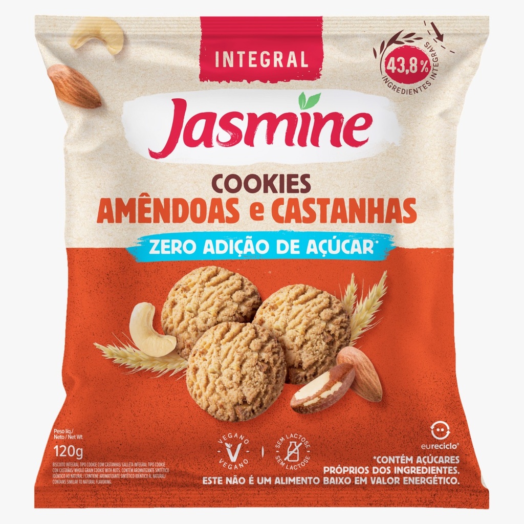  Jasmine - Cookies zero azúcar de almendras y castañas  x 120 gr  