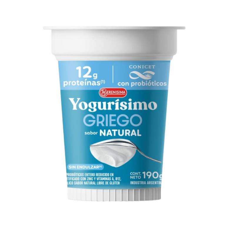 Yogurisimo - Yogur Griego sabor Natural Sin Endulzar x 190g