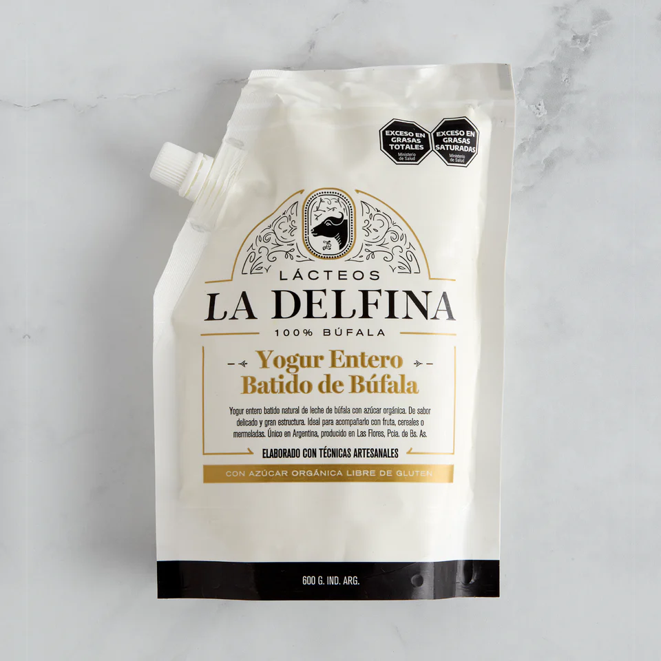 La Delfina - Yogur batido de Bufala con azucar Organica Pouch 600 gr