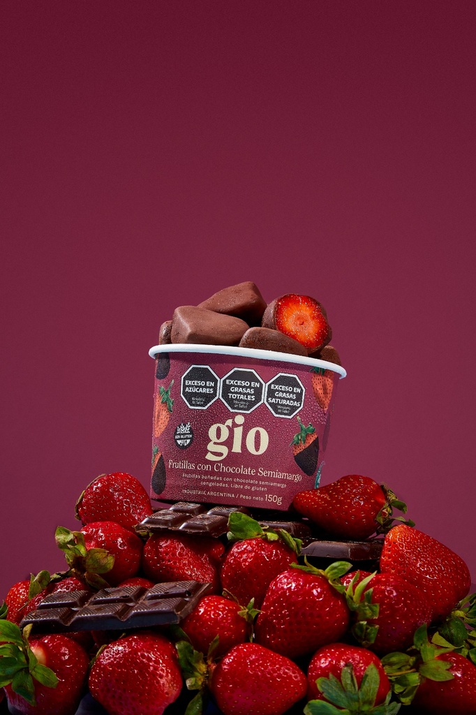 Gio - Frutillas bañadas en chocolate Semiamargo 160 gr