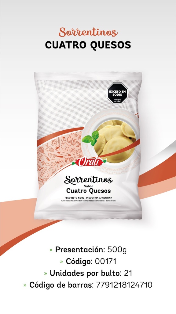 Orali - Sorrentinos Cuatro Quesos ( 500 gr)  