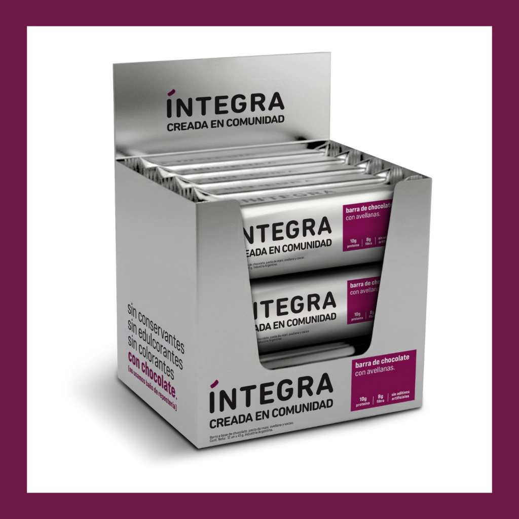 Integra - Barritas de Chocolate con Avellanas (x12u - 41g c/u)