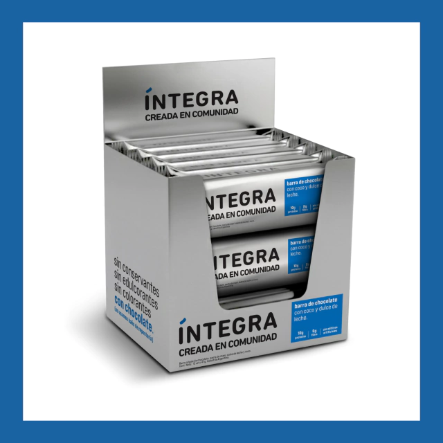 Integra - Barritas de Chocolate Coco y Dulce de Leche (x12u - 41g c/u)