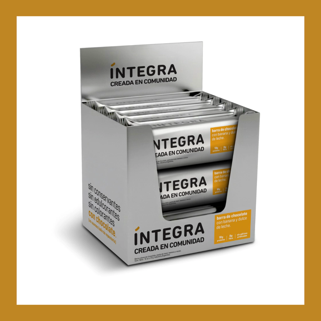 Integra - Barritas de Chocolate Banana y Dulce de Leche (x12u - 41g c/u)