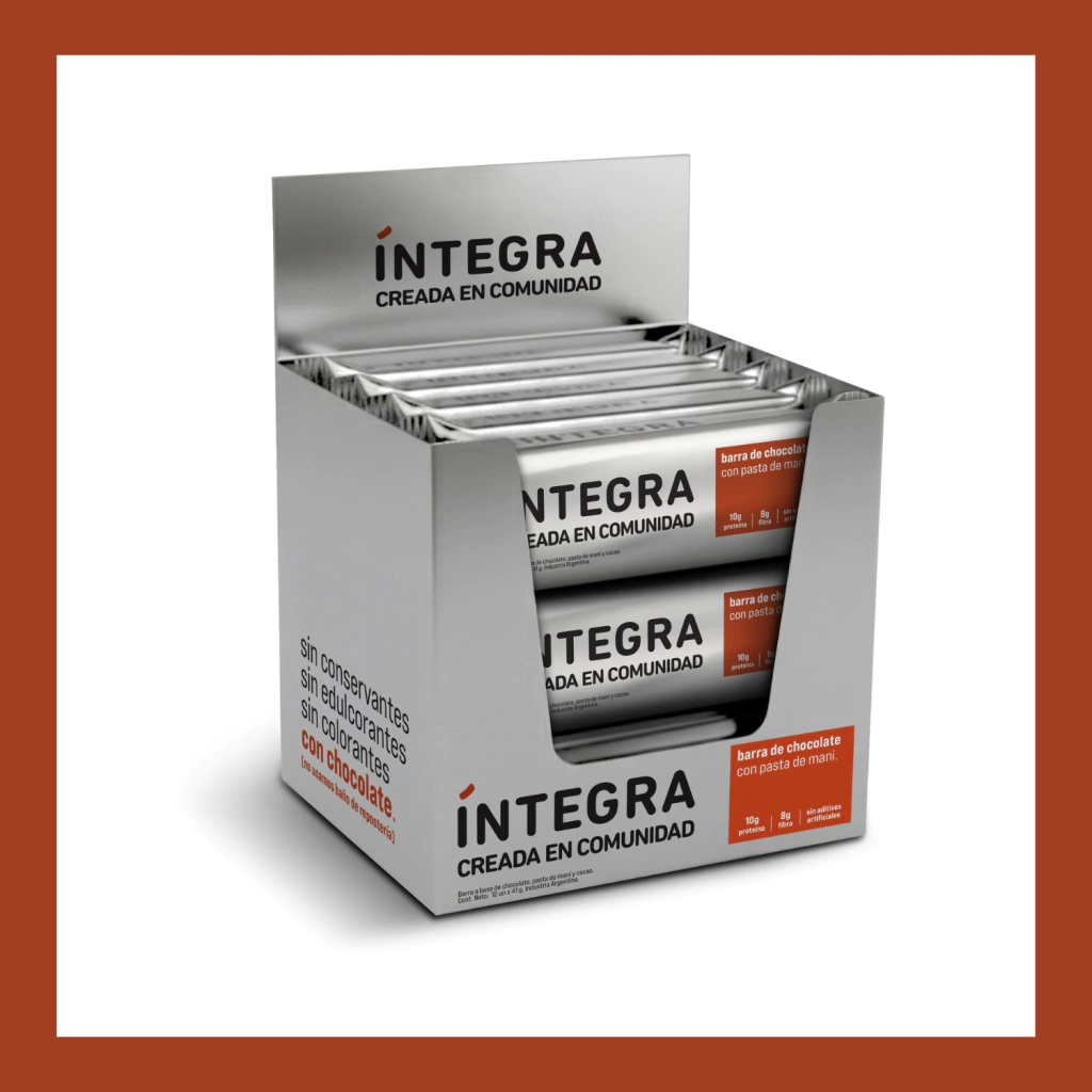 Integra - Barritas de Chocolate con Pasta de Maní (x12u - 41g c/u)
