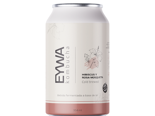 EYWA - Kombucha Sabor Hibiscus y Mosqueta lata 354 ml    