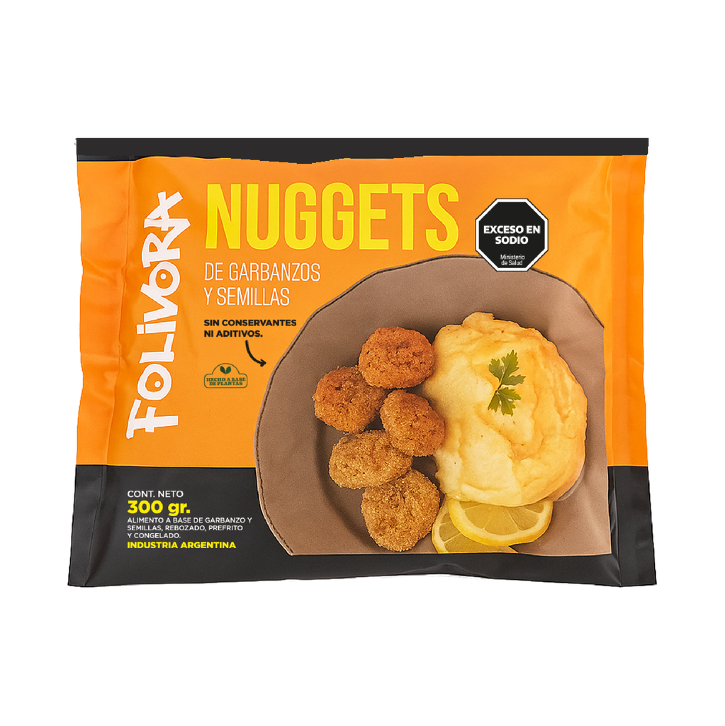 Folivora - Nuggets de Garbanzo y Semillas (300gr Pack por 8 unidades) 