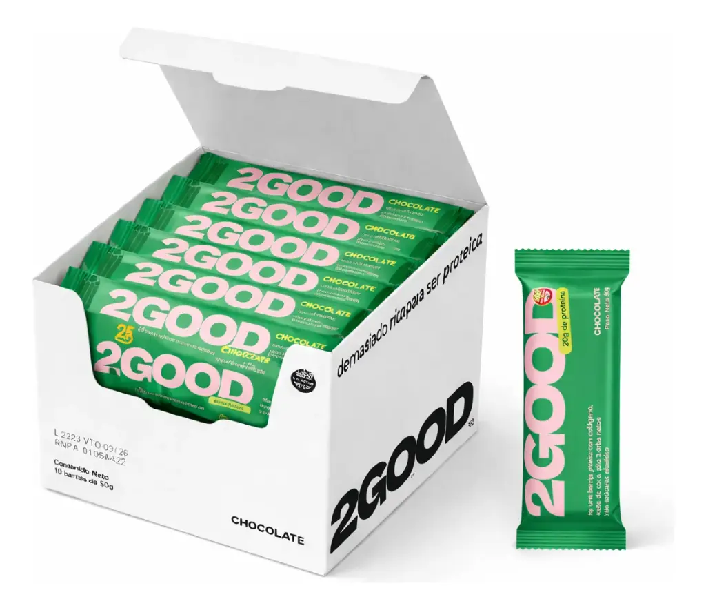 2Good - Barritas de Cereal Proteica Chocolate (x10u - 50 gr c/u)