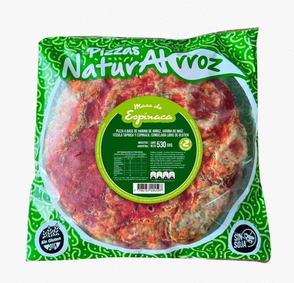 Naturalrroz - Pre Pizzas Espinaca( pack x 2 unidades) 530 gr