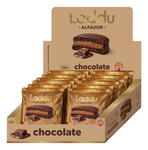 Laddubar - Alfajor de Chocolate (60gr) x 12 unidades