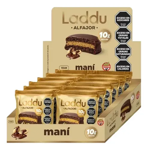 Laddubar - Alfajor de maní (60gr) x 12 unidades