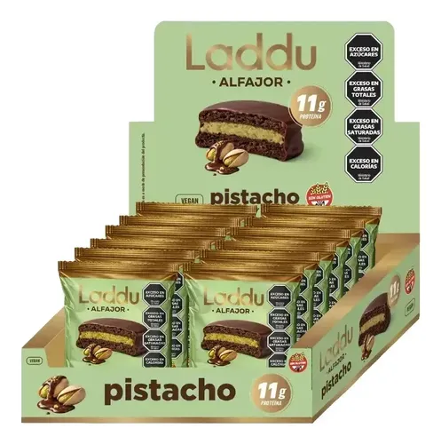 Laddubar - Alfajor de Pistacho (60gr) x 12 unidades