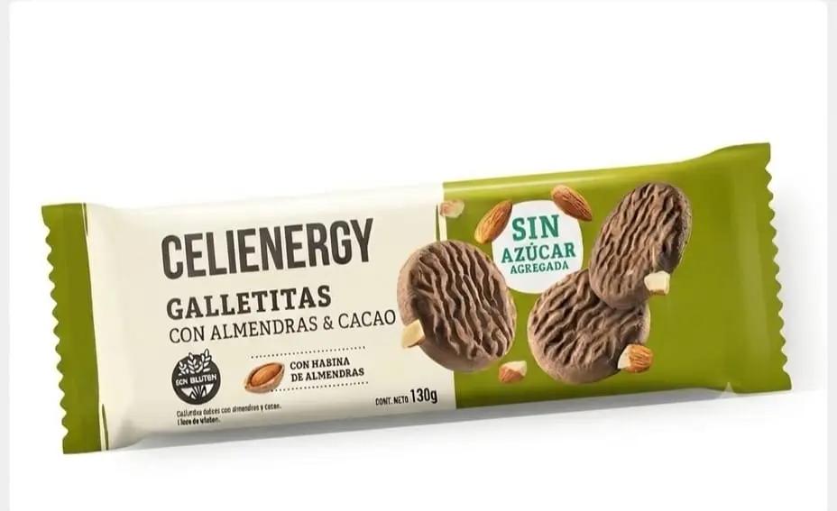 Celienergy - Galletitas con Almendra y Cacao SIN AZUCAR AGREGADA (130gr)