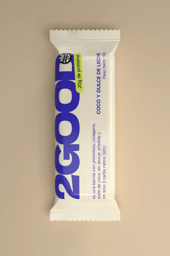 2Good - Barritas de Cereal Proteica Coco y Dulce de Leche (x10u - 50 gr c/u)  