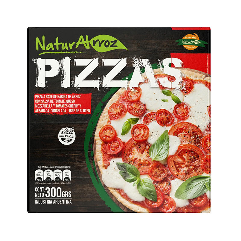 Naturalrroz - Pizzas de Arroz Tomate y Muzzarella 390gr