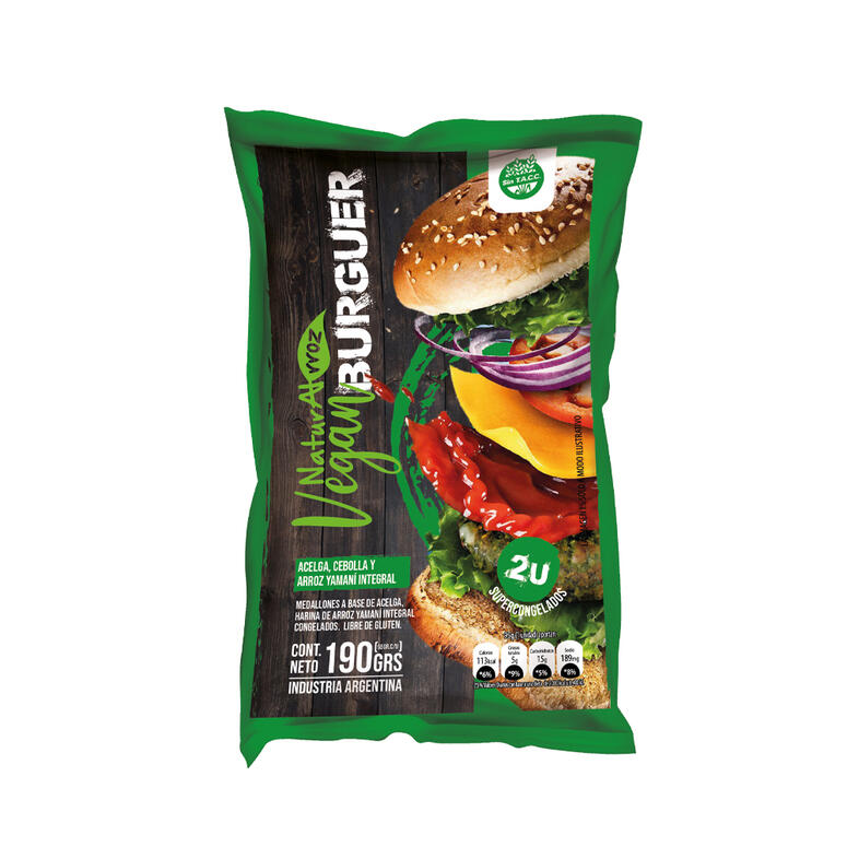 Naturalrroz - Vegan Burger Acelga y Arroz Yamani ( 2 unidades) 190 gr