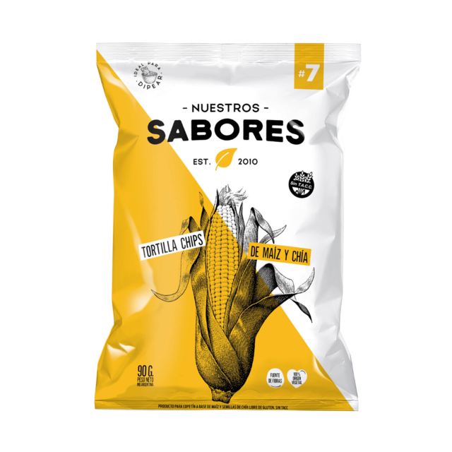 Nuestros Sabores - Nachos de maíz y chía (80gr)