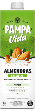 Pampa Vida - Bebida de almendra sabor original sin azúcar (1lt)