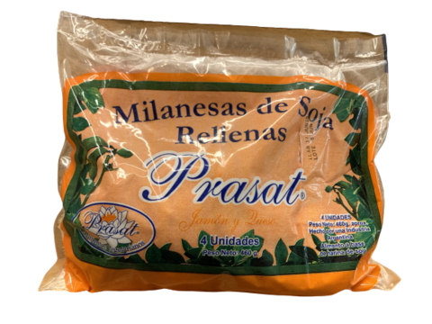 Prasat - Milanesas de soja rellenas con jamón y queso (4 unidades - 480gr)