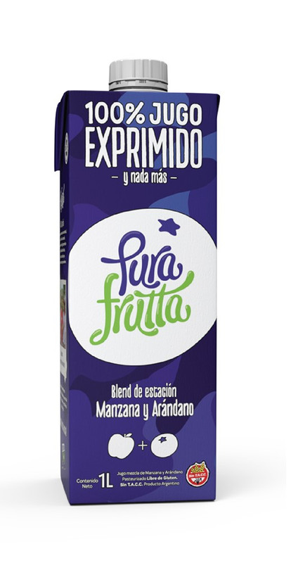 Pura Frutta - Jugo natural sabor manzana y arándanos (1lt)