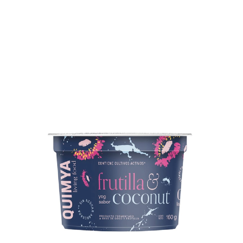 Quimya Yog - Yogurt vegano sabor frutilla sin azúcar (160gr)