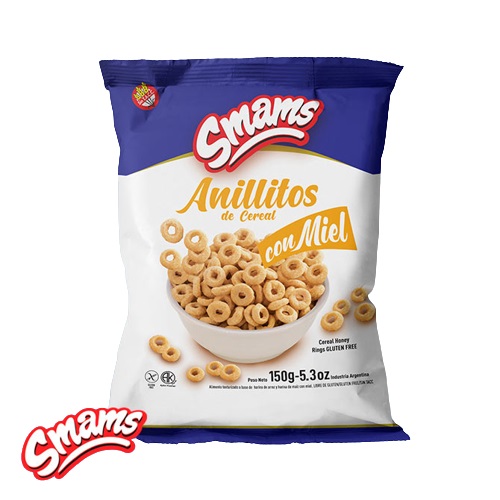 Smams - Cereales anillitos sabor miel (150gr)