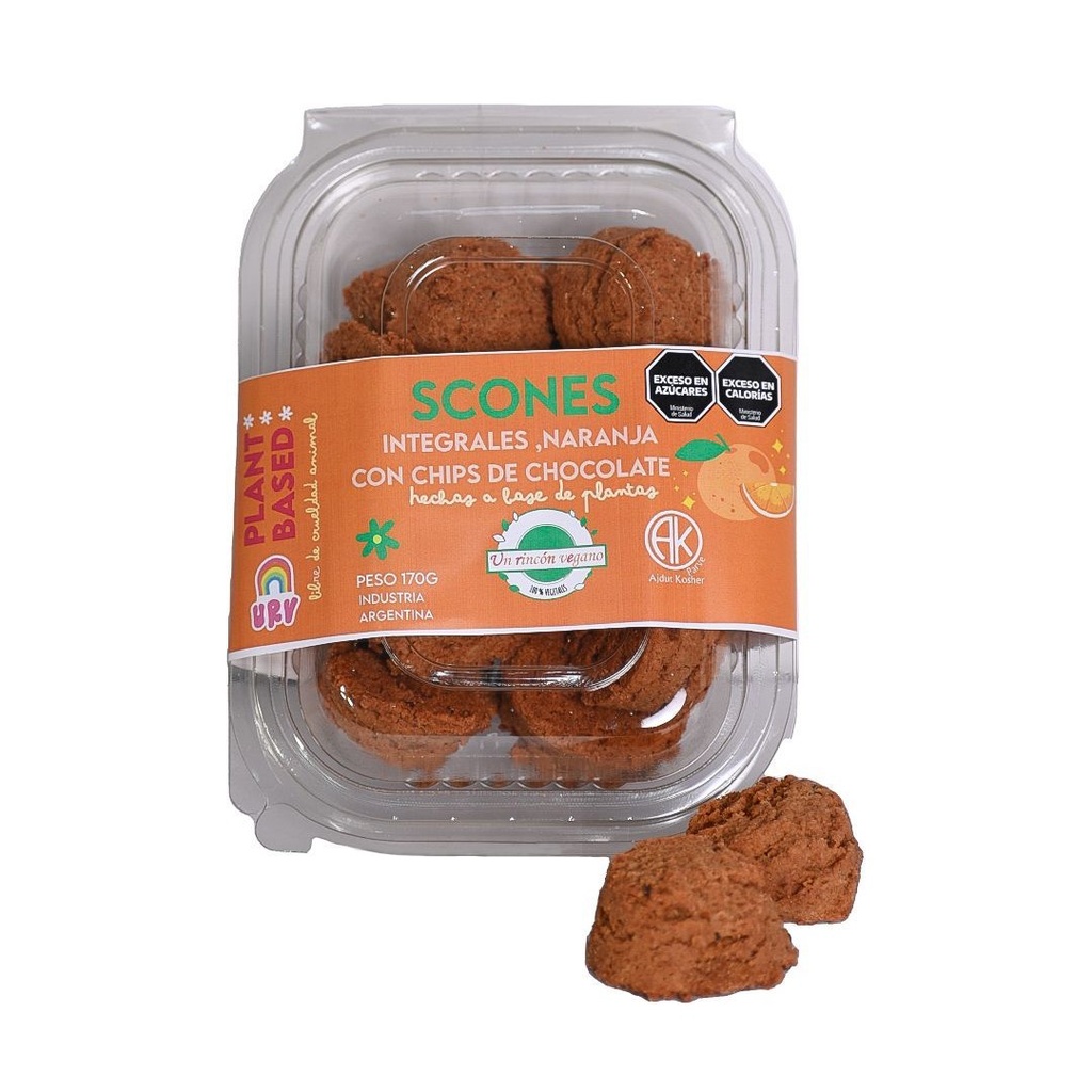 Un Rincón Vegano - Scons integrales de naranja y chips de chocolate (170gr)