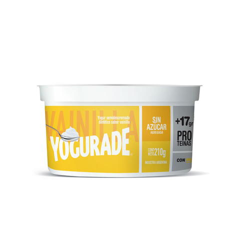 Yogurade - Yogur semidescremado sabor vainilla (210gr)