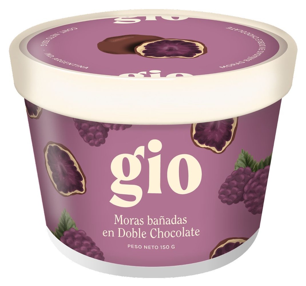 Gio - Moras bañadas en doble chocolate (chocolate blanco y de chocolate con leche - 160gr)