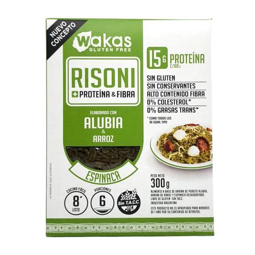 Wakas - Risoni pastas de alubia y arroz con espinaca (300gr)