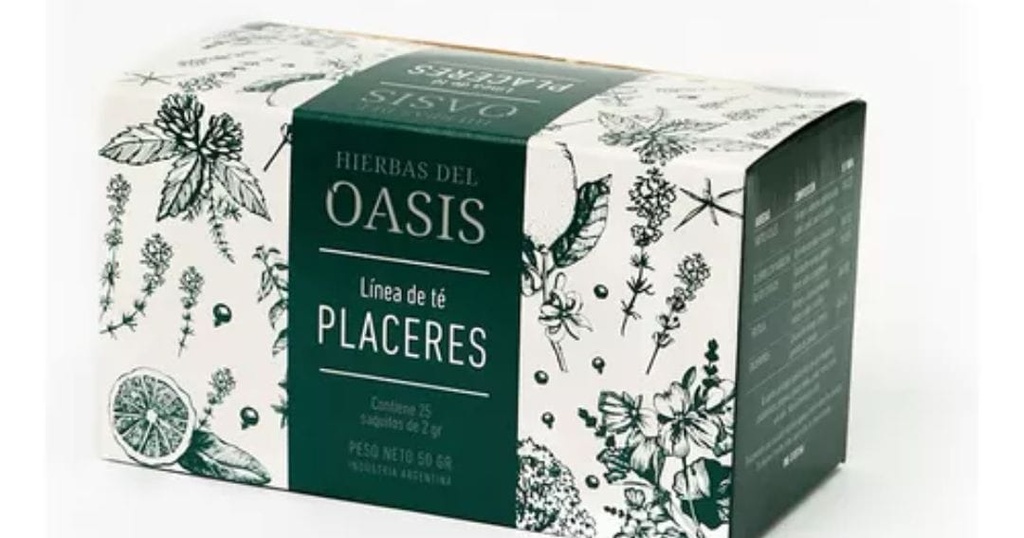 Hierbas Del Oasis - Té mix placeres (caja verde - 25 saquitos)