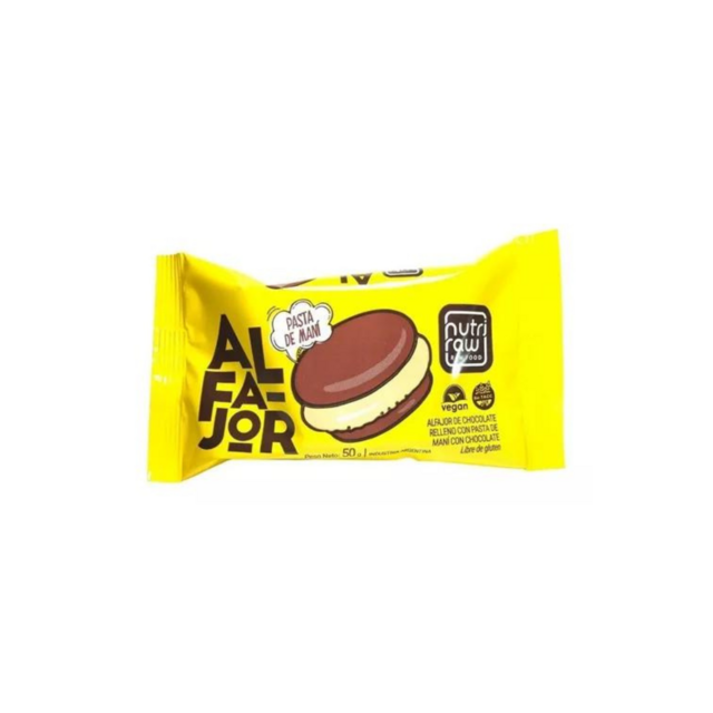 Nutri Raw - Alfajor de chocolate con pasta de maní (50gr)