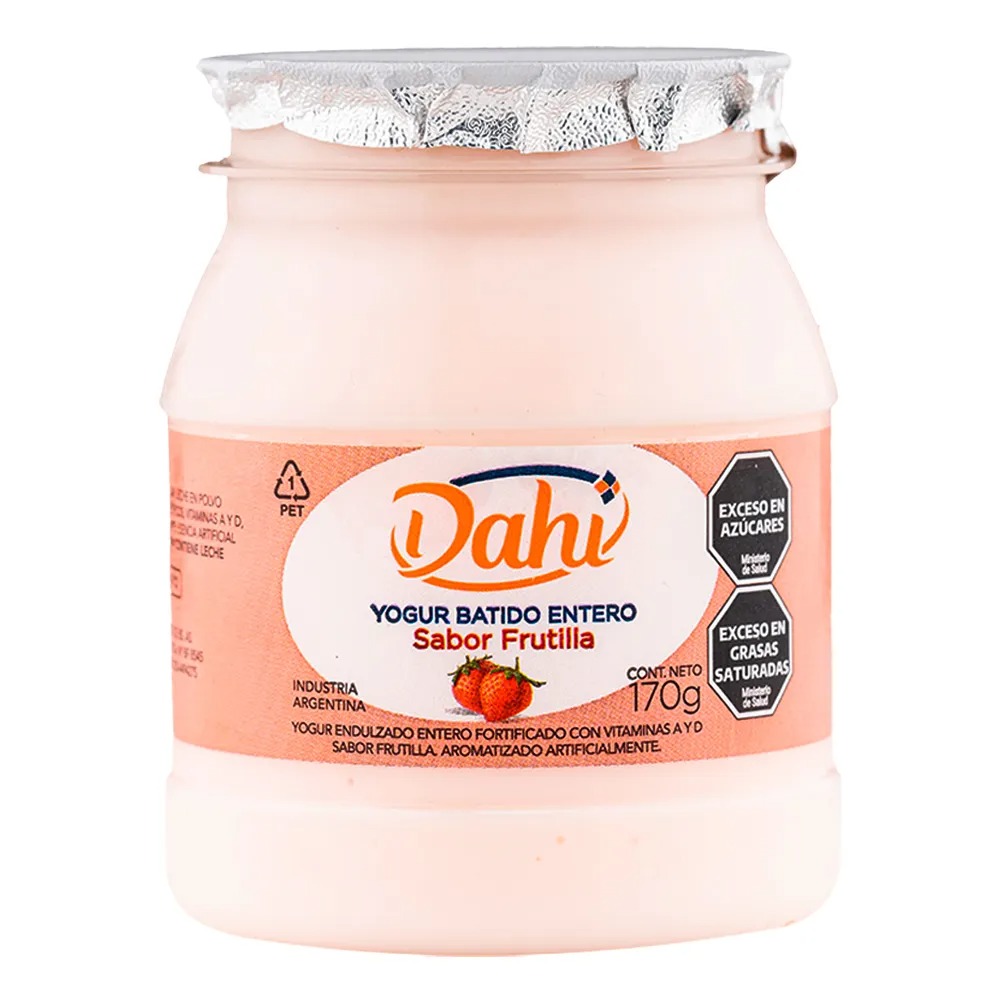 Dahi - Yogur batido entero sabor frutilla (170gr)